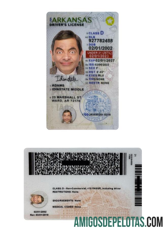 Carta de condução para menores de 21 anos nos EUA Arkansas exemplo real